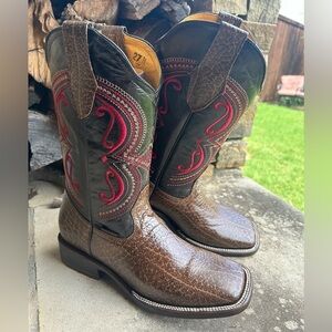 Men's Brown Western leather RousWest Boots New with box Sz-27.5 (US 9) locBB